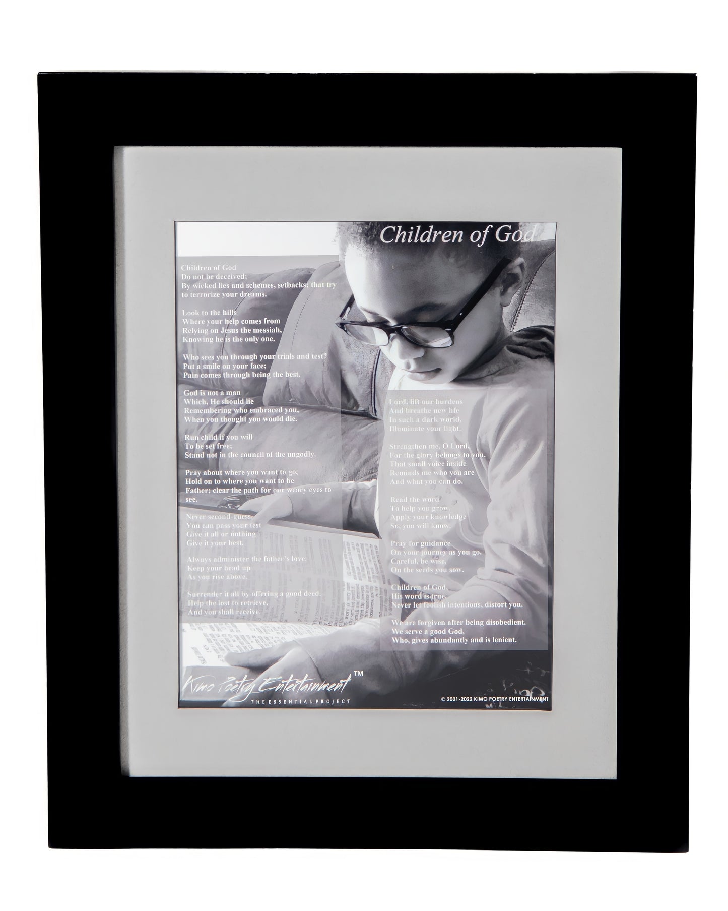 11" W x 14" H  Picture Frame with Poem