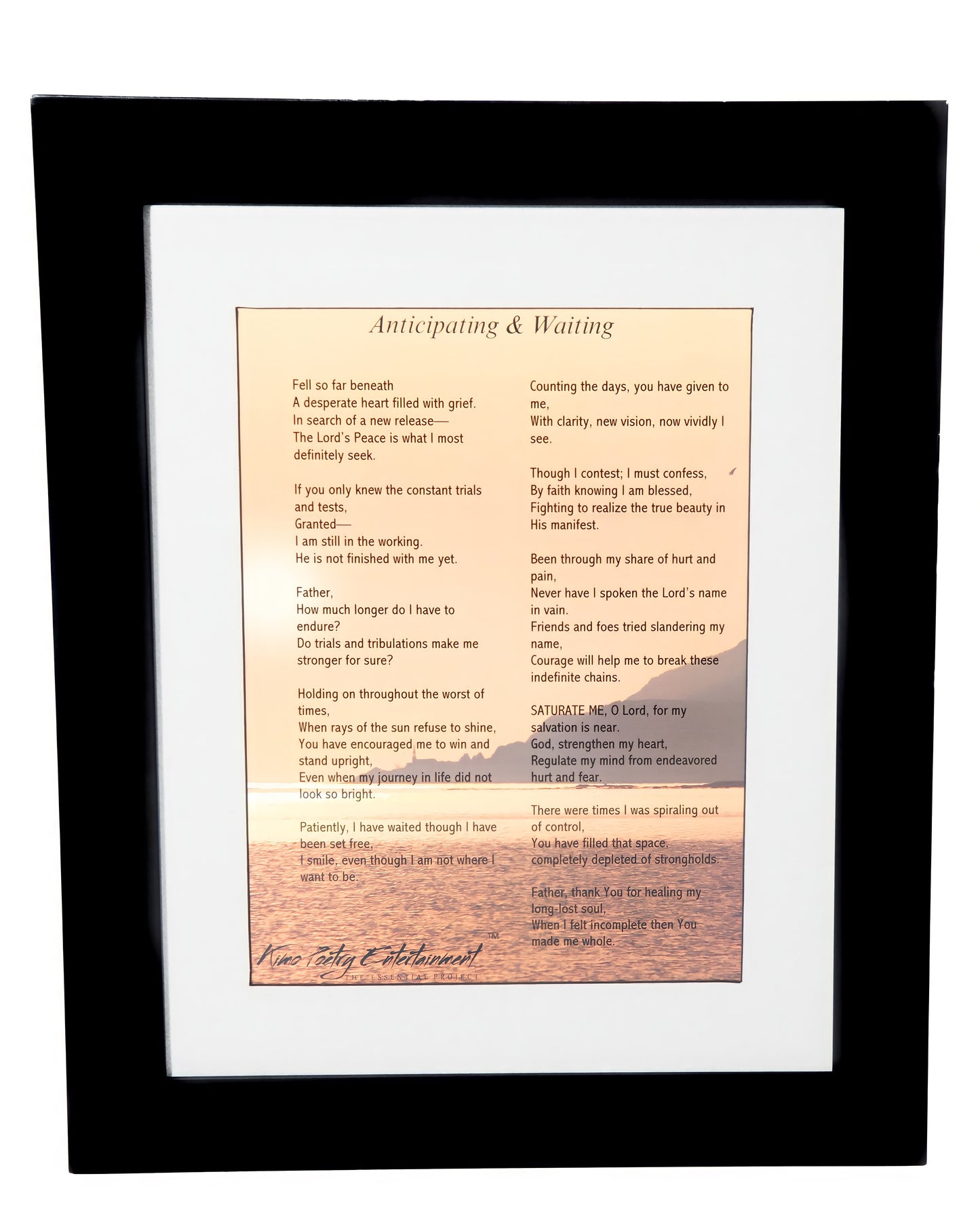 11" W x 14" H  Picture Frame with Poem